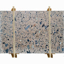 Terrazo Gold marble slabs polished packed on wooden bundle product shot