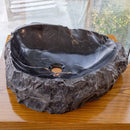 Toros Black Natural Stone Marble Rustic Above Vanity Bathroom Sink random size angle view2