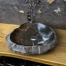 Toros Black Natural Stone Marble Rustic Above Vanity Bathroom Sink random size height bathroom view