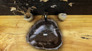 Toros Black Natural Stone Marble Rustic Above Vanity Bathroom Sink random size installed above wooden vanity