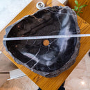 Toros Black Natural Stone Marble Rustic Above Vanity Bathroom Sink random size measure view1