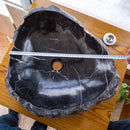 Toros Black Natural Stone Marble Rustic Above Vanity Bathroom Sink random size measure view2