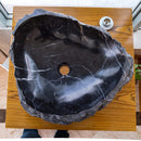 Toros Black Natural Stone Marble Rustic Above Vanity Bathroom Sink random size top wiew1