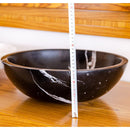 Natural Stone Toros Black Marble Above Vanity Bathroom Sink (D)16" (H)6" height measure view