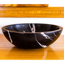 Natural Stone Toros Black Marble Above Vanity Bathroom Sink (D)16" (H)6" side view