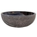 Toros Black Marble Above-Vanity Bathroom Vessel Sink Rough Exterior (D)16" (H)6" side view