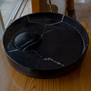 Natural Stone Toros Black Marble Above Vanity Designer Bathroom Sink Polished (D)17.5" (H)6" angle view