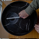 Natural Stone Toros Black Marble Above Vanity Designer Bathroom Sink Polished (D)17.5" (H)6" drain hole measure view