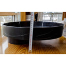 Natural Stone Toros Black Marble Above Vanity Designer Bathroom Sink Polished (D)17.5" (H)6" height measure view
