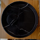 Natural Stone Toros Black Marble Above Vanity Designer Bathroom Sink Polished (D)17.5" (H)6" top view