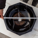 Toros Black Marble Octagon Above-vanity Bathroom Sink Polished (D)16" (H)5" diameter measure view