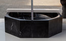 Toros Black Marble Octagon Above-vanity Bathroom Sink Polished (D)16" (H)5" interior measure view