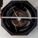 Toros Black Marble Octagon Above-vanity Bathroom Sink Polished (D)16" (H)5" length measure view