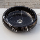 Toros Black Marble Above Vanity Bathroom Vessel Sink Polished (D)16" (H)5" angle view