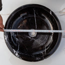 Toros Black Marble Above Vanity Bathroom Vessel Sink Polished (D)16" (H)5" diameter measure view