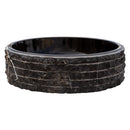 Toros Black Marble Rustic Above Vanity Round Bathroom Sink (D)16" (H)5" side view