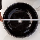 Toros Black Marble Rustic Above Vanity Round Bathroom Sink (D)16" (H)5" top measure view