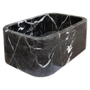 Toros Black Marble Rectangular Wall-mount Bathroom Sink (W)12" (W)18" (H)7" angle corner view