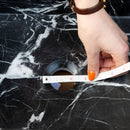 Toros Black Marble Rectangular Wall-mount Bathroom Sink (W)12" (W)18" (H)7" drain hole measure view