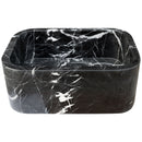 Toros Black Marble Rectangular Wall-mount Bathroom Sink (W)12" (W)18" (H)7" side view