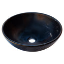 Toros Black Natural Stone Marble Above Vanity Bathroom Sink Semi-Polished (D)16" (H)6" angle view
