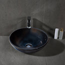 Toros Black Natural Stone Marble Above Vanity Bathroom Sink Semi-Polished (D)16" (H)6" bathroom view