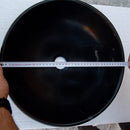 Toros Black Natural Stone Marble Above Vanity Bathroom Sink Semi-Polished (D)16" (H)6" diameter measure view