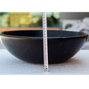 Toros Black Natural Stone Marble Above Vanity Bathroom Sink Semi-Polished (D)16" (H)6" height measure view