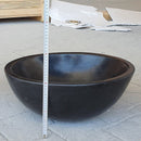 Toros Black Marble Natural Stone Stand-Alone Pedestal Oval Top Sink (W)17" (L)20" (H)33.5" height measure view