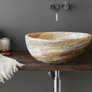 Traonyx Natural Stone Above Vanity Bathroom Sink Honed (D)16" (H)6" installed bathroom above wooden vanity