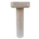 Troia Light Travertine Pedestal rectangular Sink YEDSIM01 W15 L16 H33.5 2 pieces side view