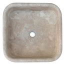Troia Light Travertine Pedestal rectangular Sink YEDSIM01 W15 L16 H33.5 2 pieces top view