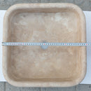 Troia Light Travertine Pedestal rectangular Sink YEDSIM01 W15 L16 H33.5 2 pieces top width view