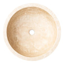 Troia Light Travertine Natural Stone Pumpkin Shape Above Vanity Bathroom Vessel Sink top view