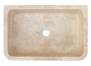 Troia Light Travertine Rectangular Farmhouse Kitchen Sink Honed and Filled (W)18" (L)27.5" (H)7" top view