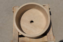 Troia Light Travertine Cylinder Round Above Vanity Bathroom Sink Honed (D)16" (H)6" top view