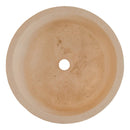 Troia Light Travertine Cylinder Above Vanity Bathroom Sink 2" Embedded Mosaics Border top view