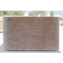 Troia Light Travertine Rectangular Farmhouse Kitchen Sink Honed (W)18" (L)30" (H)10" profile view