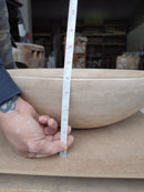 Troia Light Travertine Above Vanity Bathroom Oval Vessel Sink Polished (W)16" (L)21" (H)6" height measure view