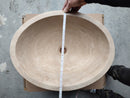 Troia Light Travertine Above Vanity Bathroom Oval Vessel Sink Polished (W)16" (L)21" (H)6" width measure view