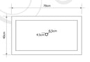 Troia Light Travertine Rectangular Above Vanity Bathroom Vessel Sink (W)16" (L)27.5" (H)4" metric technical drawing
