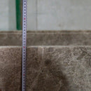 Tundra gray marble bathtub handcarved from solid marble block w29.5 l67 h19.5 SPTGMB32 product shot measure view