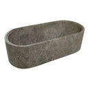 Tundra gray marble bathtub handcarved from solid marble block w29.5 l67 h19.5 SPTGMB32 product shot profile view