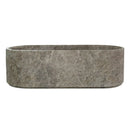 Tundra gray marble bathtub handcarved from solid marble block w29.5 l67 h19.5 SPTGMB32 product shot side view2