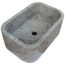 Tundra Gray Marble Rectangular Wall-mount Bathroom Sink (W)12" (W)18" (H)7" angle corner view