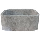 Tundra Gray Marble Rectangular Wall-mount Bathroom Sink (W)12" (W)18" (H)7" side view