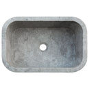 Tundra Gray Marble Rectangular Wall-mount Bathroom Sink (W)12" (W)18" (H)7" top view