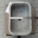 Tundra Gray Marble Rectangular Wall-mount Bathroom Sink (W)12" (W)18" (H)7" width measure view