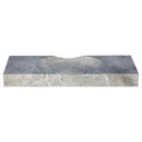 Tundra Grey Marble Rectangular Bathroom Vanity carved from Solid Block Honed (W)18" (L)40" (H)4" product shot