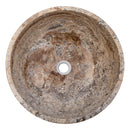 Valencia Beige Travertine Natural Stone Above Vanity Bathroom Sink Filled and Polished (D)16" (H)6" top view